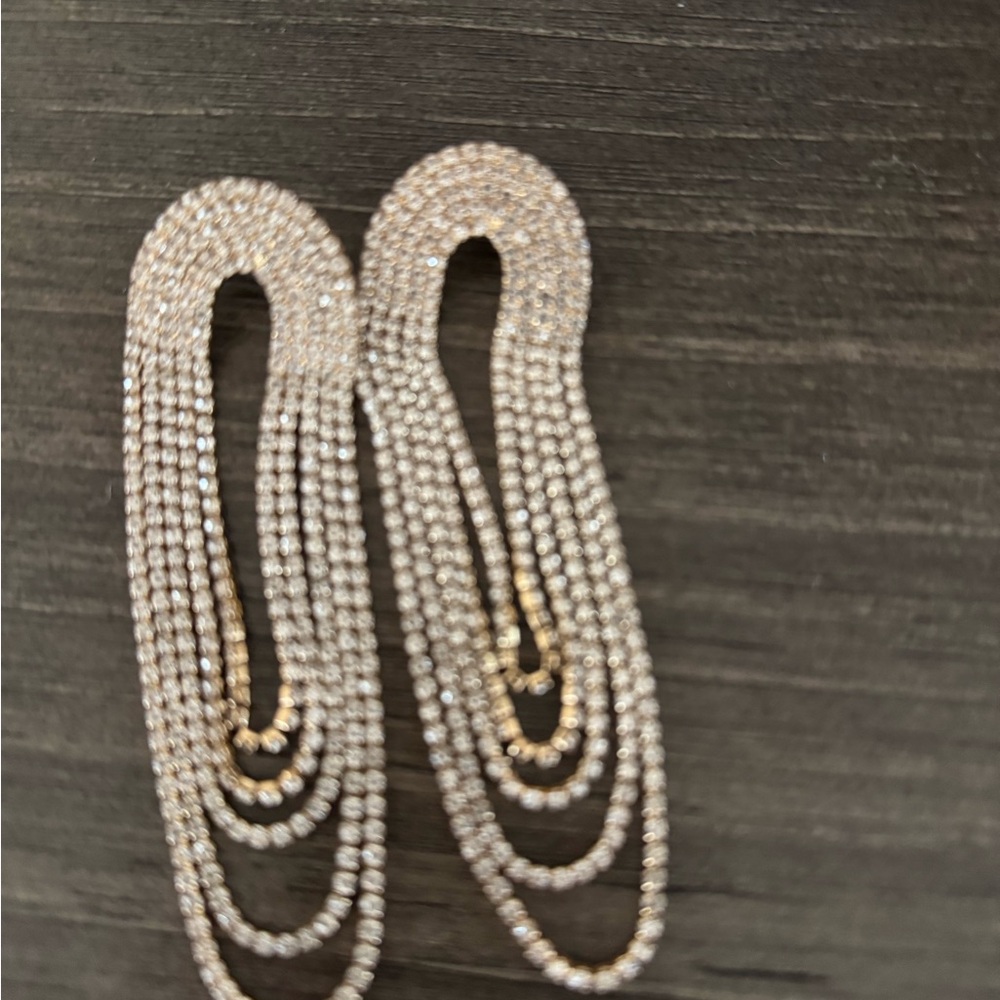 Ettika Gold Chandelier Earrings with Cascading Tiers